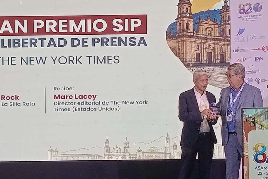 Reconocimiento a The New York Times, por la libertad de prensa